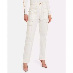SLVRLAKE Savior High-Rise Cargo Jeans Natural White Size 24‎